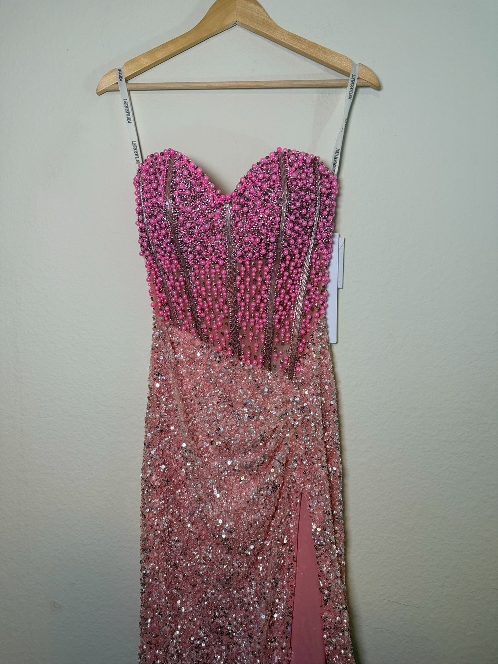 Portia & Scarlett PS26432C Pink Beaded Corset Gown Size 4 NWT $899 - Picture 11 of 16